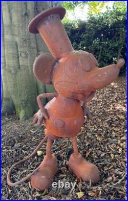 Mickey Mouse Large Cast Iron Garden Sculpture Art Statue Steamboat Willie