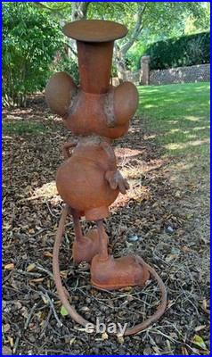 Mickey Mouse Large Cast Iron Garden Sculpture Art Statue Steamboat Willie