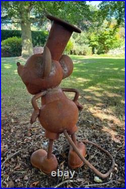 Mickey Mouse Large Cast Iron Garden Sculpture Art Statue Steamboat Willie