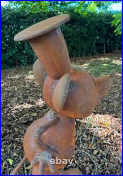 Mickey Mouse Large Cast Iron Garden Sculpture Art Statue Steamboat Willie