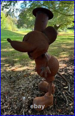 Mickey Mouse Large Cast Iron Garden Sculpture Art Statue Steamboat Willie
