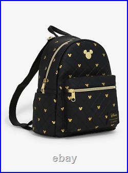 Mickey Mouse Mini Backpack Black Quilted Gold Mickey Disney & Loungefly SEALED