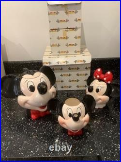 Mickey Mouse & Minnie Mouse Teapot, Sugar Bowl & Milk Jug, walt Disney Mickey Mouse & Minnie Mouse Teapot, Sugar Bowl & Milk Jug, walt Disney