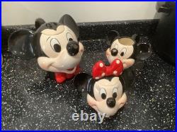 Mickey Mouse & Minnie Mouse Teapot, Sugar Bowl & Milk Jug, walt Disney Mickey Mouse & Minnie Mouse Teapot, Sugar Bowl & Milk Jug, walt Disney