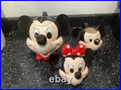 Mickey Mouse & Minnie Mouse Teapot, Sugar Bowl & Milk Jug, walt Disney Mickey Mouse & Minnie Mouse Teapot, Sugar Bowl & Milk Jug, walt Disney