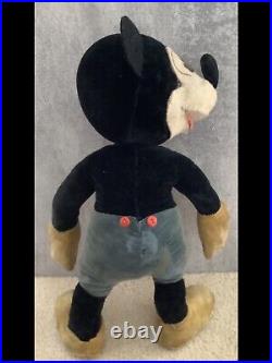 Mickey Mouse Open Mouth Dean's Rag Book Disney Soft Toy. Restored RARE 1940s
