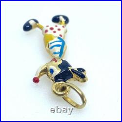 Mickey Mouse Vintage Disney Charm 9ct Gold Yellow Gold Mickey Mouse Double Sided