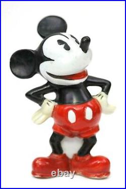 Mickey Mouse Walt Disney Porcelain Figure Toothbrush Holder Circa 1934