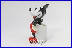Mickey Mouse Walt Disney Porcelain Figure Toothbrush Holder Circa 1934