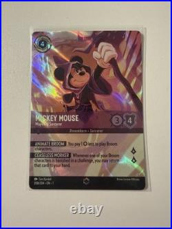 Mickey Mouse Wayward Sorcerer Disney Lorcana Enchanted Rare 208/204 Pack Fresh