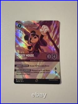 Mickey Mouse Wayward Sorcerer Disney Lorcana Enchanted Rare 208/204 Pack Fresh