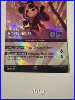 Mickey Mouse Wayward Sorcerer Disney Lorcana Enchanted Rare 208/204 Pack Fresh