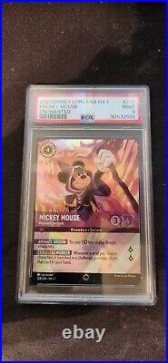 Mickey Mouse Wayward Sorcerer PSA 9 MINT Enchanted Disney Lorcana Card Game #208