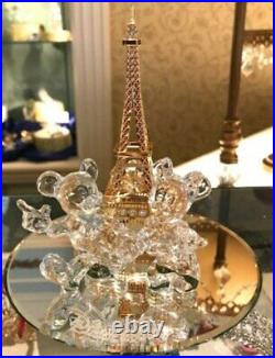 Mickey and Minnie Mouse Arribas Swarovski Eiffel Tower figure, Disneyland Paris