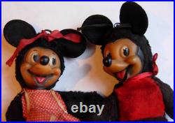 Mickey and Minnie Mouse soft plush toy 1950s Disney Semco Made in England