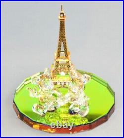 Mickey and Minnie with Eiffel Tower figure on a Reflective Crystal base, Arribas