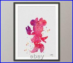 Minnie Mouse Mickey Mouse Watercolor Print Archival Disney Fine Art Print Kids 2