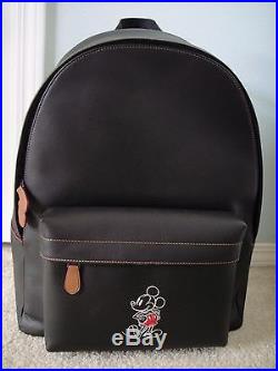 NEW COACH X DISNEY Mickey Mouse Mens Charles Backpack Calf Black Leather F59018