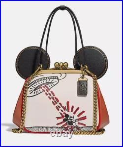 NEW Coach Disney Mickey Mouse X Keith Haring Kisslock Bag 4719 B4/chalk 1941 NWT