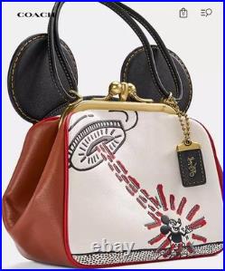 NEW Coach Disney Mickey Mouse X Keith Haring Kisslock Bag 4719 B4/chalk 1941 NWT