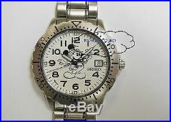 NEW! Disney Mickey Mouse Aviator Watch 7N42-8179 Stainless Steel. Seiko Box