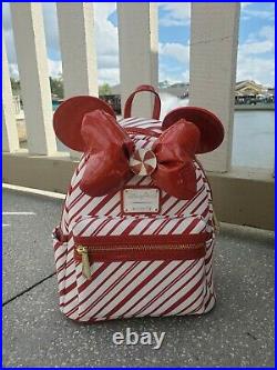 NEW Disney Parks Loungefly CHRISTMAS Peppermint Candy Holiday Mini Backpack