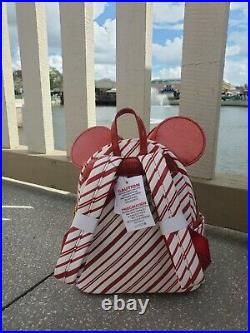 NEW Disney Parks Loungefly CHRISTMAS Peppermint Candy Holiday Mini Backpack