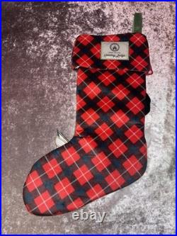 NEW Disney Parks Mickey Mouse Christmas Stocking Walt's Holiday Lodge Pom Plaid