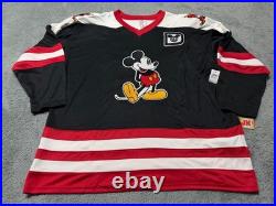 NEW Disney Parks Mickey Mouse Hockey Jersey Adult Large Black Red 28 WDW White