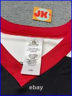 NEW Disney Parks Mickey Mouse Hockey Jersey Adult Large Black Red 28 WDW White