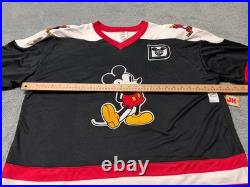 NEW Disney Parks Mickey Mouse Hockey Jersey Adult Large Black Red 28 WDW White
