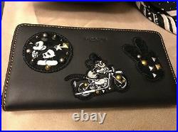 NEW Disney X Coach Leather Mickey Mouse Patches Bag & Zip Wallet F59355 + F59340