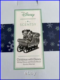 NIB Christmas with Disney Mickey and Minnie Mouse Sled Scentsy Warmer Holiday