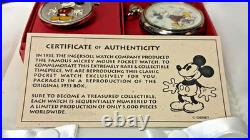 NIB Ingersoll Disney Mickey Mouse LE 1933 Reproduction Pocket Watch #0336/5000