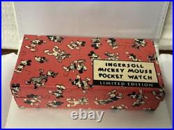 NIB Ingersoll Disney Mickey Mouse LE 1933 Reproduction Pocket Watch #0336/5000