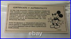 NIB Ingersoll Disney Mickey Mouse LE 1933 Reproduction Pocket Watch #0336/5000