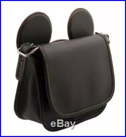 NWT COACH DISNEY X MICKEY MOUSE PATRICIA SADDLE With EARS BLACK LEATHER LIMITED