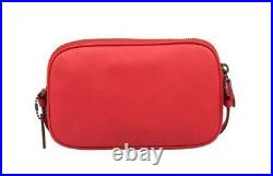 NWT COACH x DISNEY Mickey Crossbody Pouch Purse Leather Bright Red Pink F59072