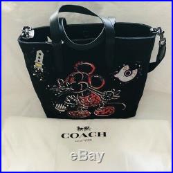 NWT Coach X Disney Mickey Mouse LOVE Black Canvas Tote Bag LIMITED EDITION RARE