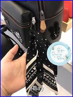 NWT Disney X Coach MICKEY MOUSE PATCHES Black Leather CHARLIE BACKPACK F59375