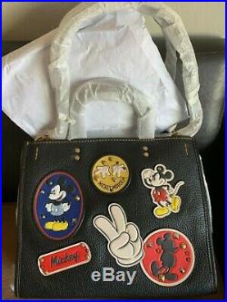 NWT Disney X Coach Mickey Mouse Patches Rogue Bag Black 69183