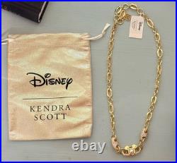 NWT Kendra Scott x Disney Mickey Mouse Pearl Icon Necklace Gold Plated w Pouch