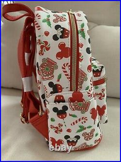 NWT Loungefly Disney Mickey Mouse Holiday Christmas Treats Snacks Mini Backpack