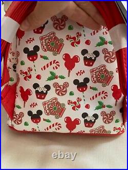 NWT Loungefly Disney Mickey Mouse Holiday Christmas Treats Snacks Mini Backpack