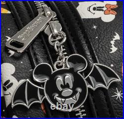 NWT Loungefly Spooky Mickey & Minnie Mouse Mini Backpack With Ears Headband