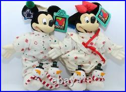 NWT VTG Disney Applause Pajama Mickey & Minnie Mouse Unlimited Plush Doll 2 Pcs