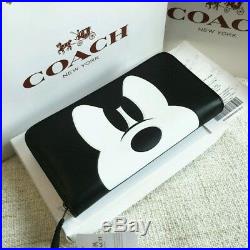 New Coach x Disney Mickey Mouse Anger Long Wallet Black OUTLET Japan withtracking
