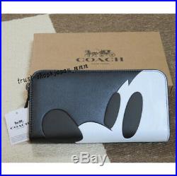 New Coach x Disney Mickey Mouse Face Long Wallet Black OUTLET Japan withtracking