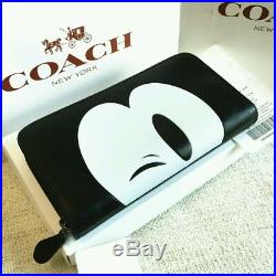 New Coach x Disney Mickey Mouse Wink Long Wallet Black OUTLET Japan withtracking