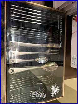 New Disney Parks 24 Piece Silverware Set Mickey Mouse